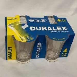 Duralex Amalfi Set of 4 Glasses 6 oz 17 cl Made in France Clear Glass
